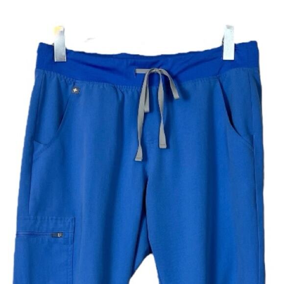 FIGS Jogger Pants Pull On Scrubs Zip Cargo Pocket Blue Women’s Size Medium - Picture 5 of 10